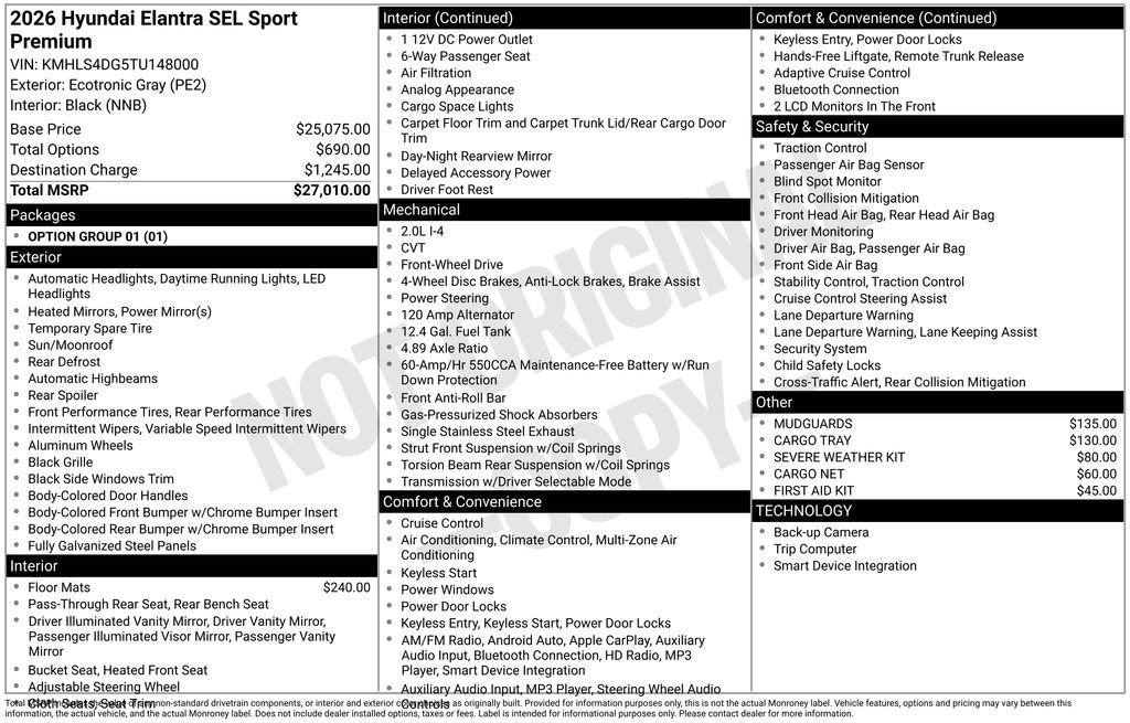 New 2026 Hyundai Elantra SEL Sport Premium image 4