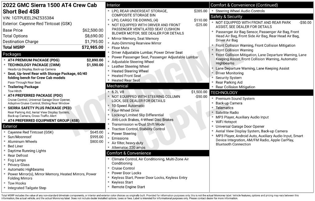 Used 2022 GMC Sierra 1500 AT4 w/ AT4 Premium Package AWD/4WD image 22
