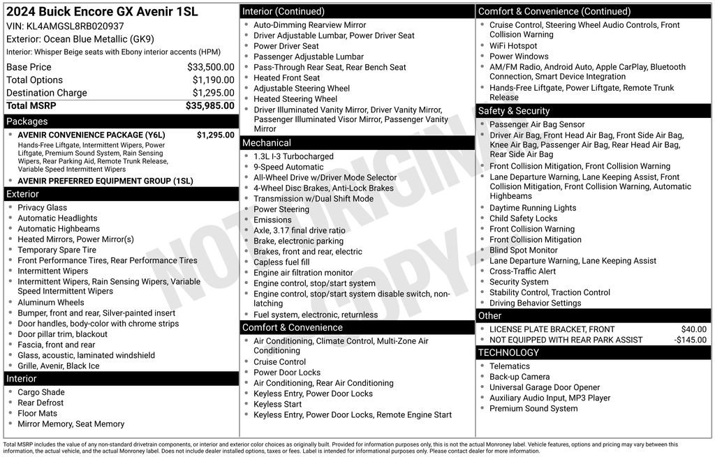 Certified 2024 Buick Encore GX Avenir w/ Avenir Convenience Package image 12