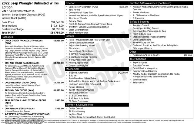 Used 2022 Jeep Wrangler Unlimited Willys image 34