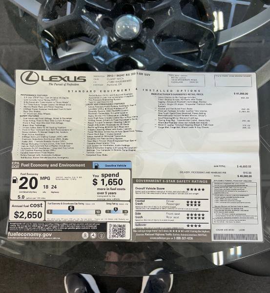 Used 2013 Lexus RX 350 AWD w/ Premium Pkg image 10