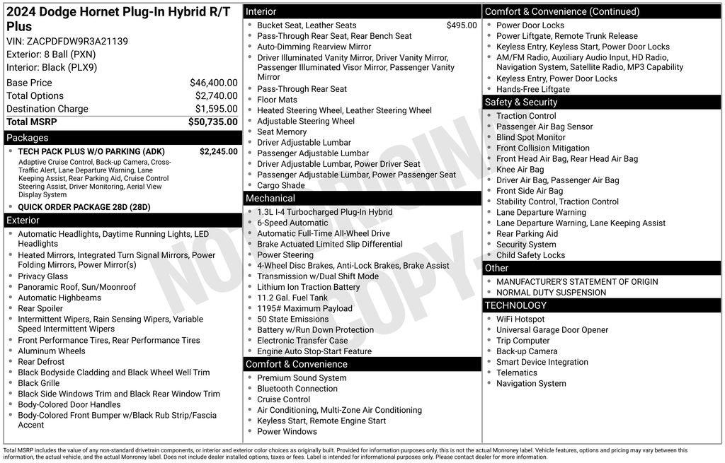 New 2024 Dodge Hornet R/T Plus w/ Tech Pack Plus w/o Parking image 6