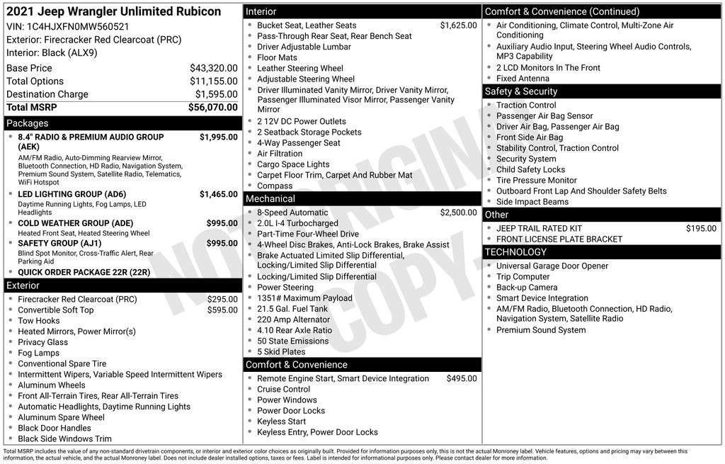 Used 2021 Jeep Wrangler Unlimited Rubicon image 43