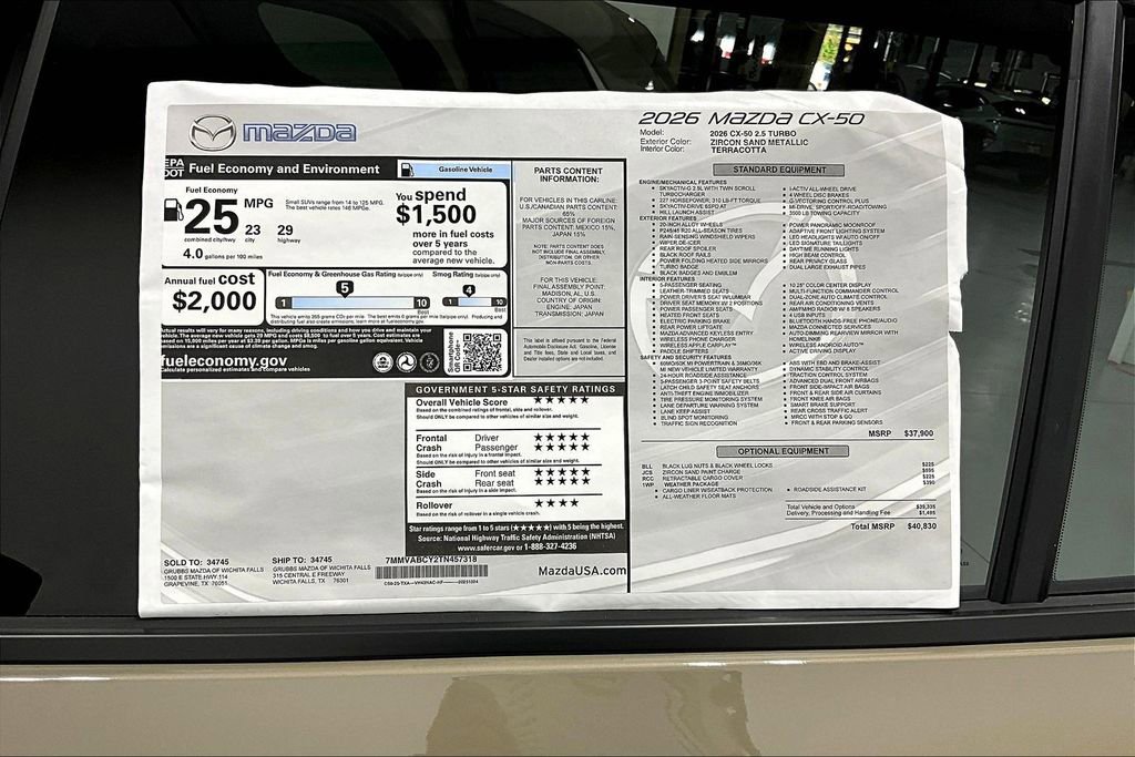 New 2026 MAZDA CX-50 AWD 2.5 S w/ Weather Package image 34