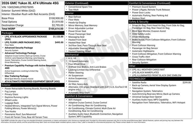 New 2026 GMC Yukon XL AT4 Ultimate AWD/4WD image 25