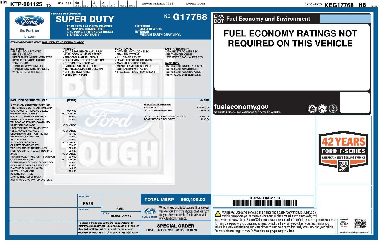 Used 2019 Ford F450 XL w/ Power Equipment Group AWD/4WD image 4