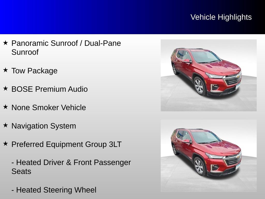 Used 2022 Chevrolet Traverse LT w/ LT Premium Package image 8