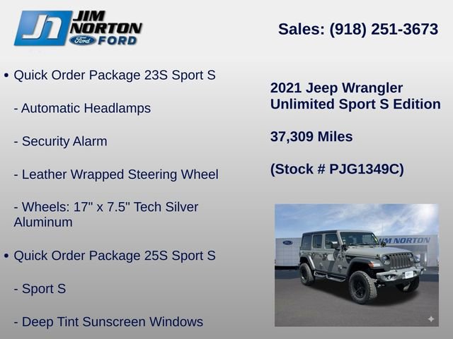 Used 2021 Jeep Wrangler Unlimited Sport image 21