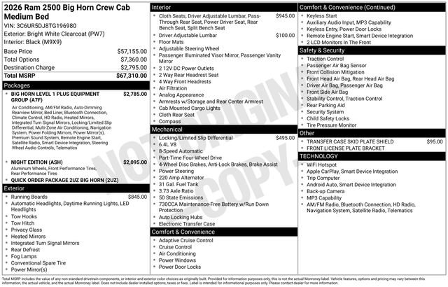 Used 2026 RAM 2500 Big Horn AWD/4WD image 20