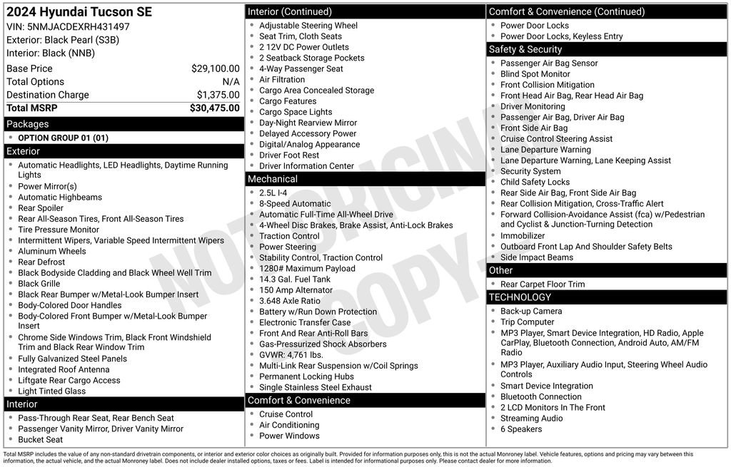 Certified 2024 Hyundai Tucson SE AWD/4WD image 26
