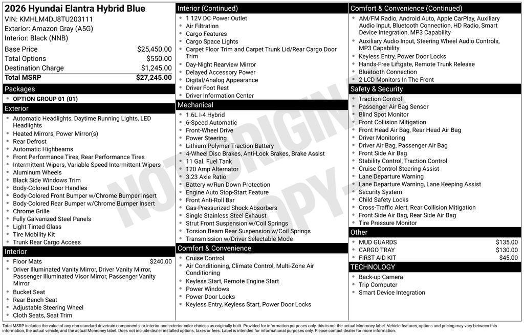New 2026 Hyundai Elantra Hybrid FWD image 22