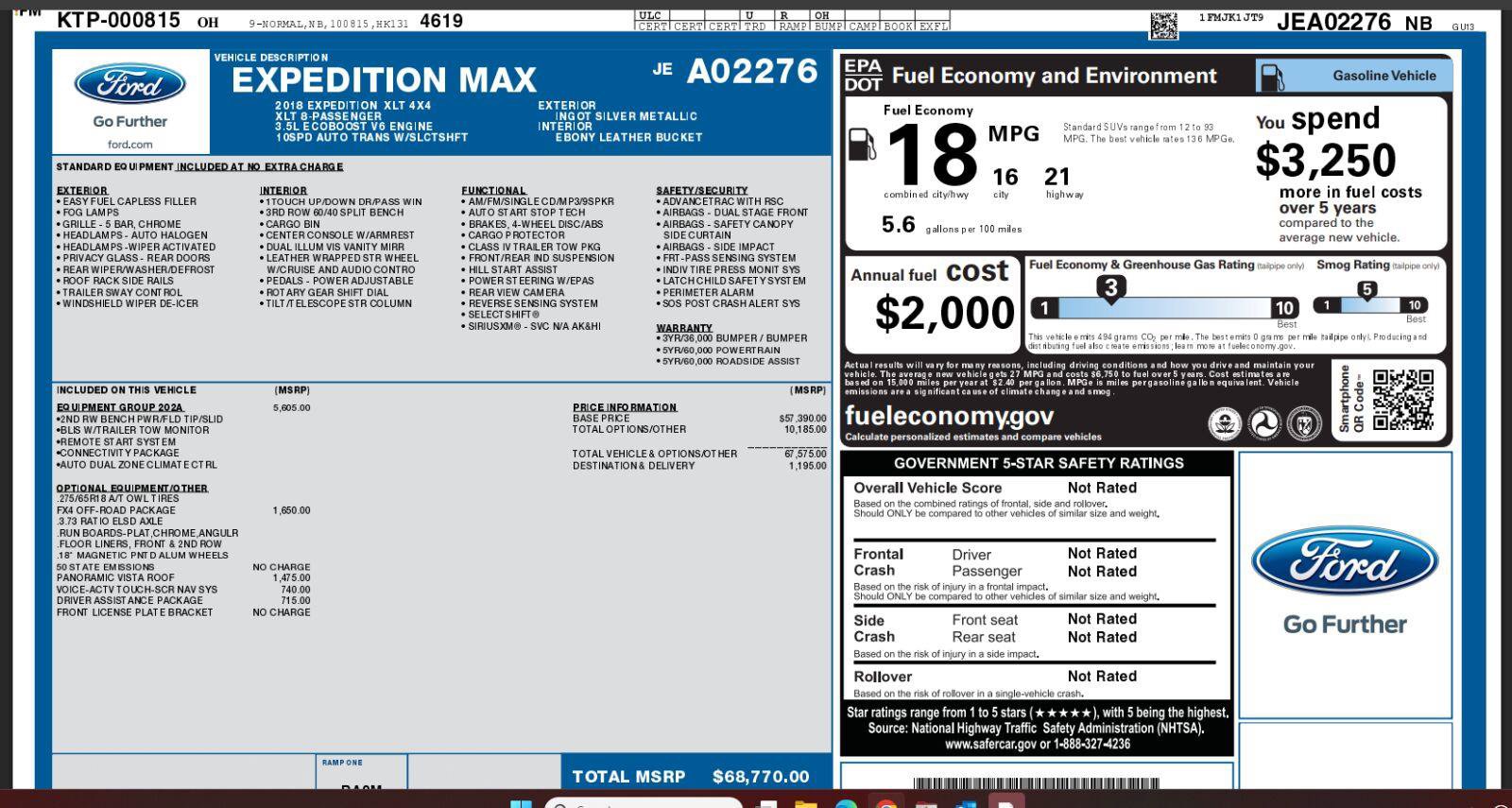 Used 2018 Ford Expedition Max XLT w/ Equipment Group 202A