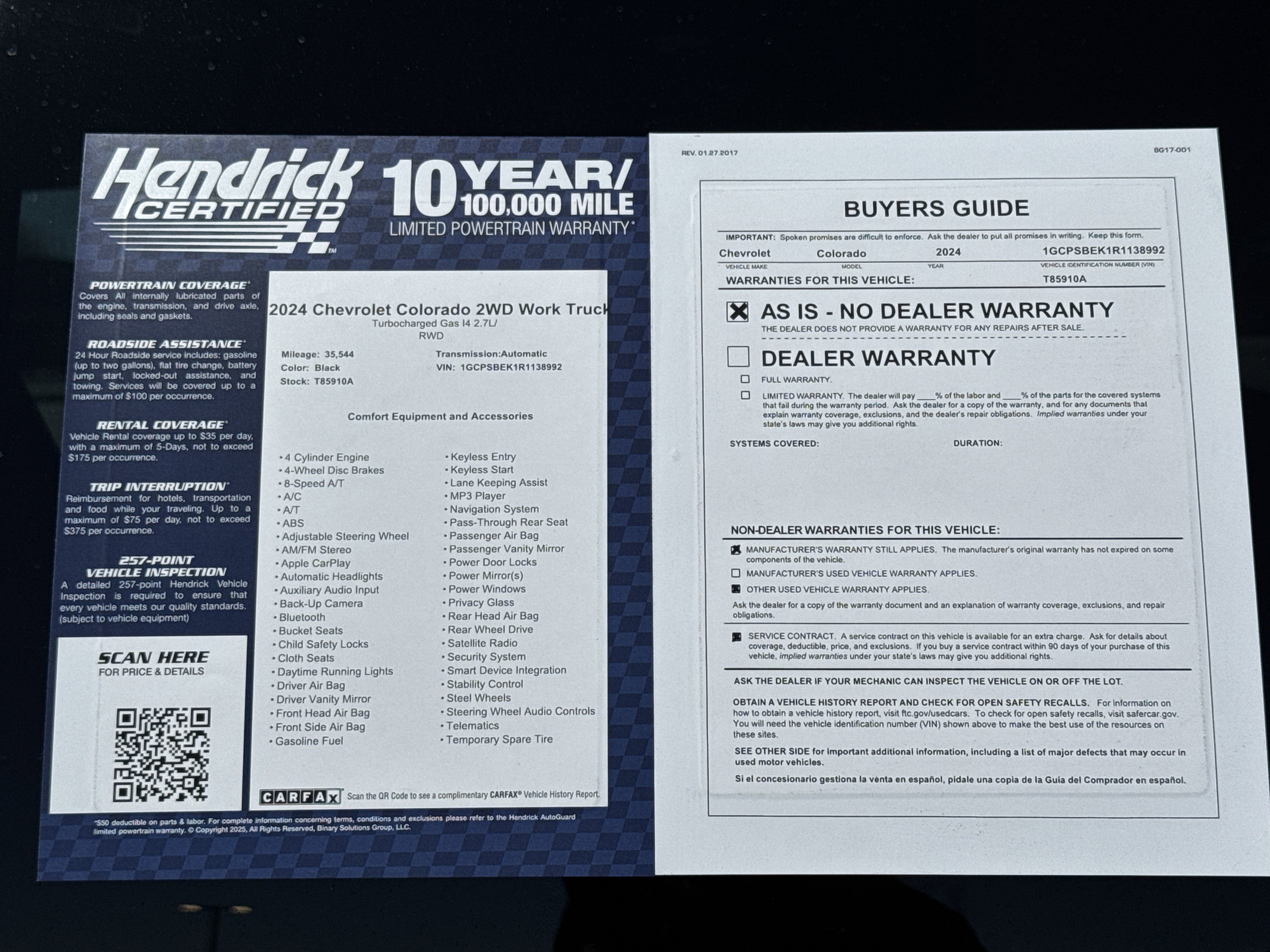 Used 2024 Chevrolet Colorado W/T image 34