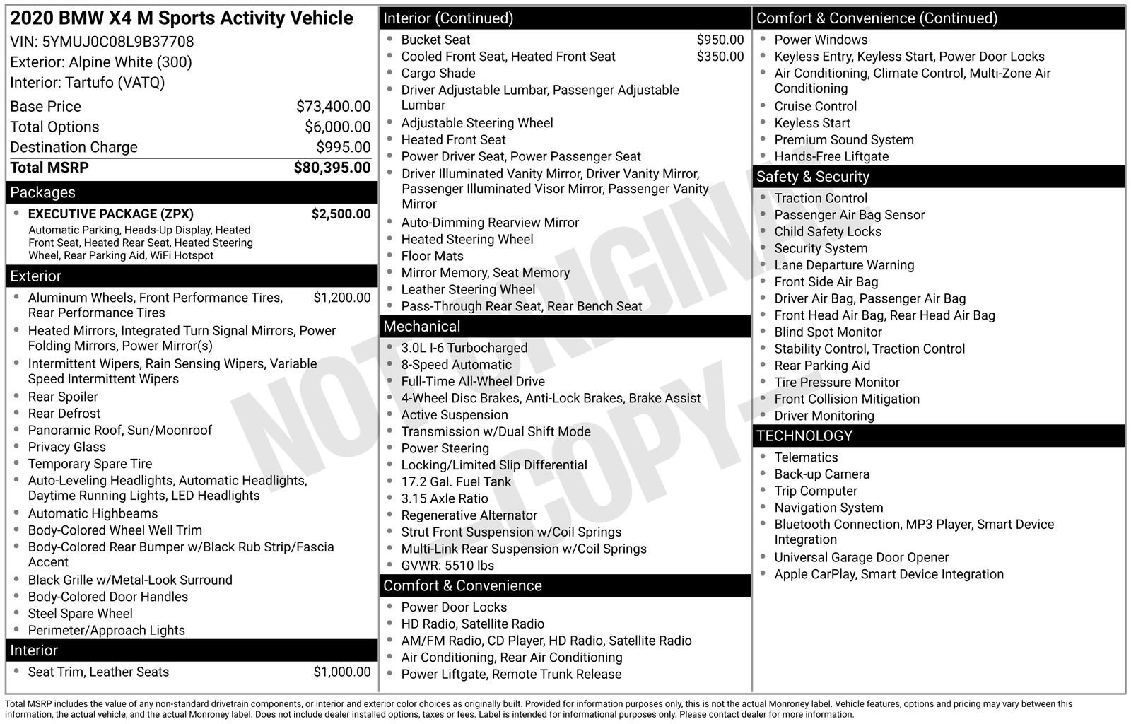 Used 2020 BMW X4 M w/ Executive Package AWD/4WD image 4