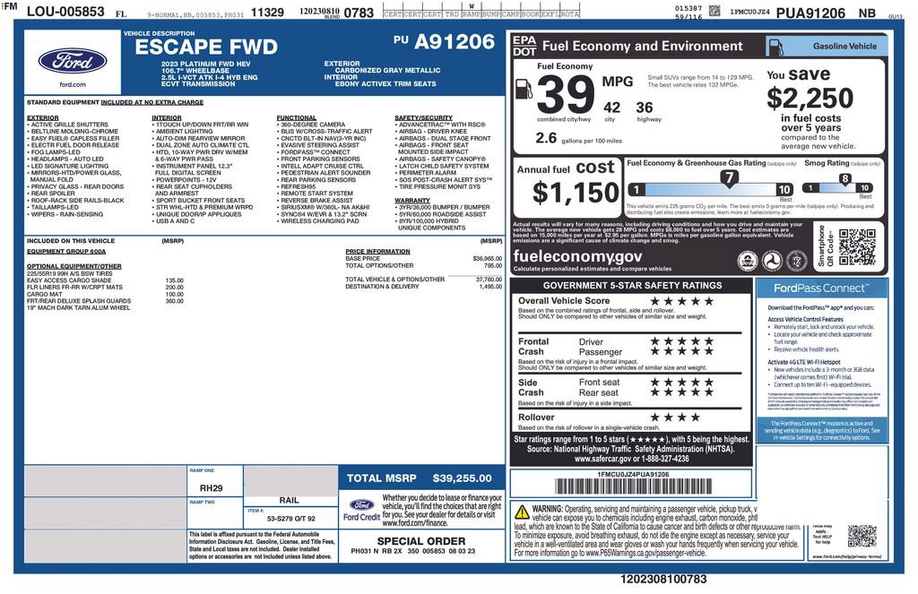 Used 2023 Ford Escape Platinum FWD image 39