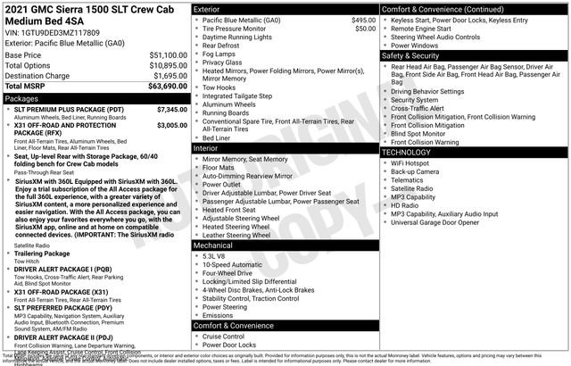Used 2021 GMC Sierra 1500 SLT w/ SLT Premium Plus Package AWD/4WD image 5