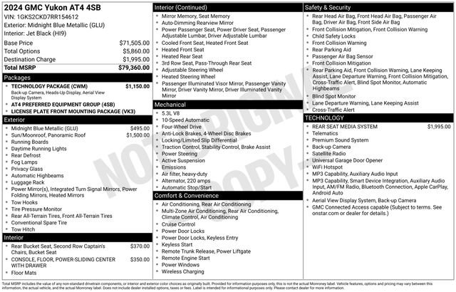 Used 2024 GMC Yukon AT4 w/ Technology Package AWD/4WD image 26