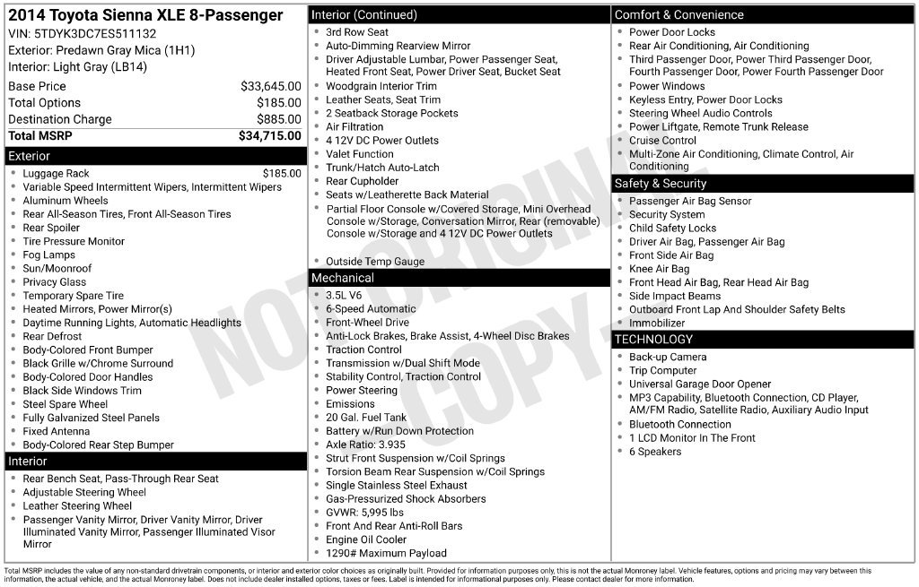 Used 2014 Toyota Sienna XLE FWD image 48