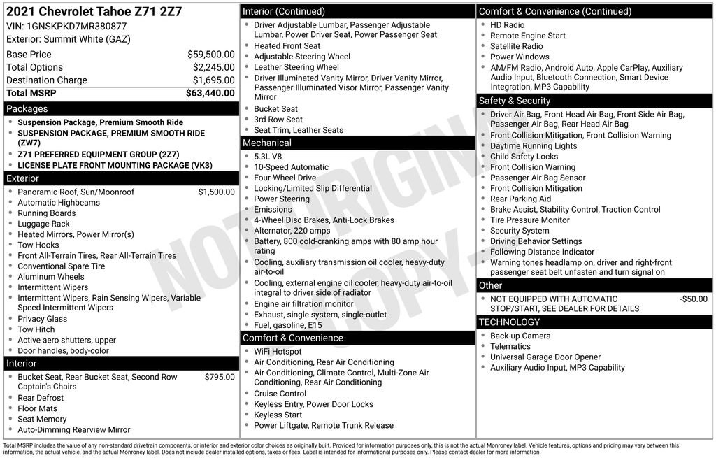 Used 2021 Chevrolet Tahoe Z71 AWD/4WD image 37