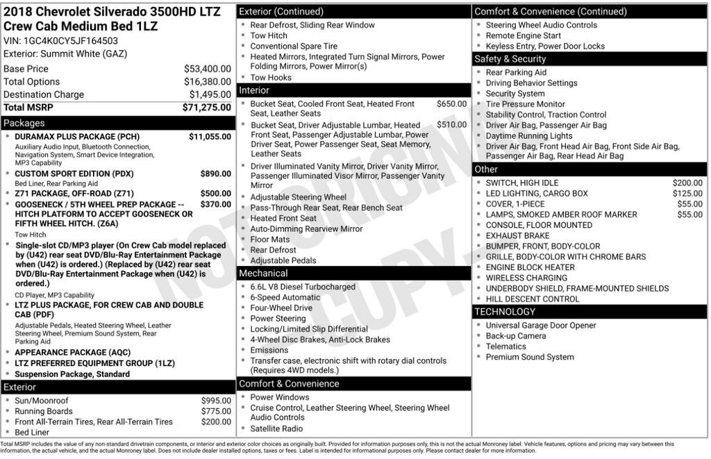 Used 2018 Chevrolet Silverado 3500 LTZ w/ Duramax Plus Package image 3