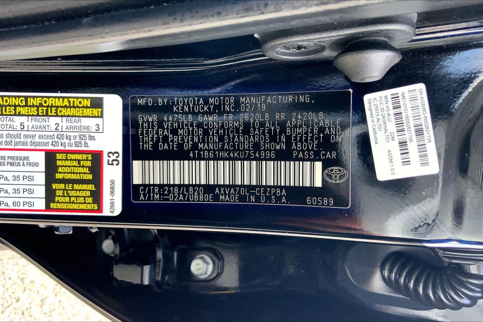 Used 2019 Toyota Camry XSE FWD image 36