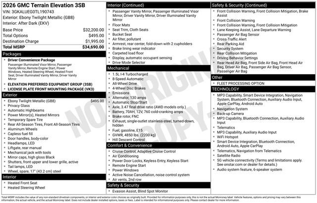 Certified 2026 GMC Terrain Elevation AWD/4WD image 6