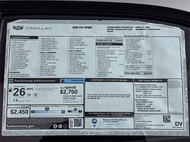 New 2025 Cadillac CT4 Sport image 20