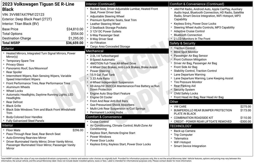 Used 2023 Volkswagen Tiguan SE R-Line AWD/4WD image 3