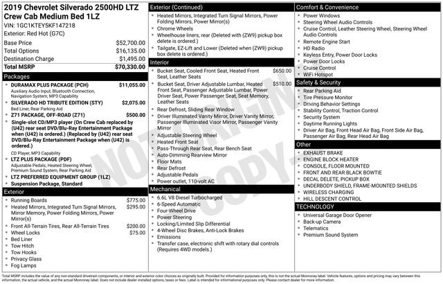 Used 2019 Chevrolet Silverado 2500 LTZ w/ Duramax Plus Package AWD/4WD image 36