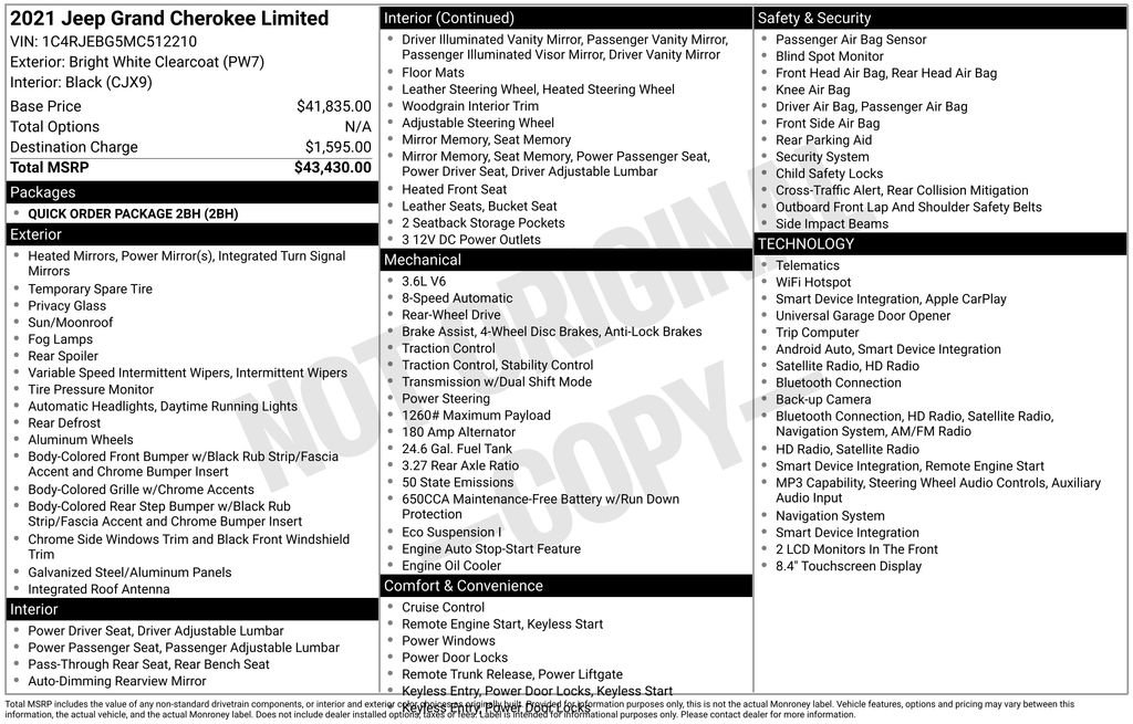 Used 2021 Jeep Grand Cherokee Limited RWD image 5