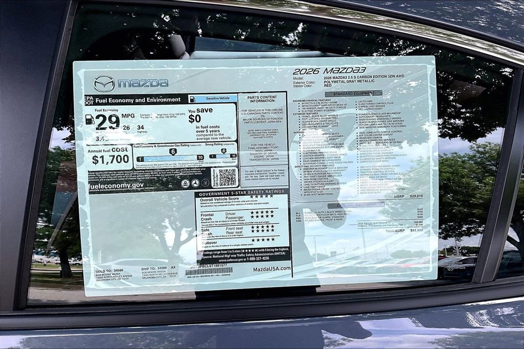 New 2026 MAZDA MAZDA3 Carbon AWD/4WD image 12