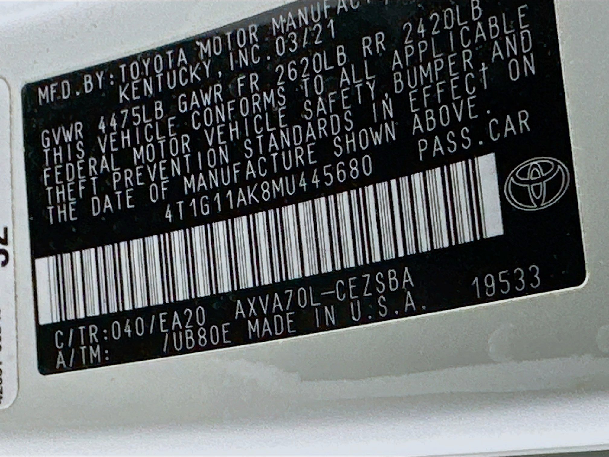 Used 2021 Toyota Camry SE w/ Carpet Mat Package (TMS) image 12