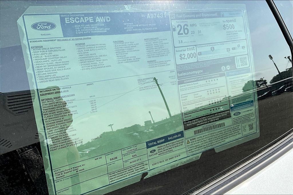 New 2025 Ford Escape ST-Line Select w/ Tech Pack #2 AWD/4WD image 14
