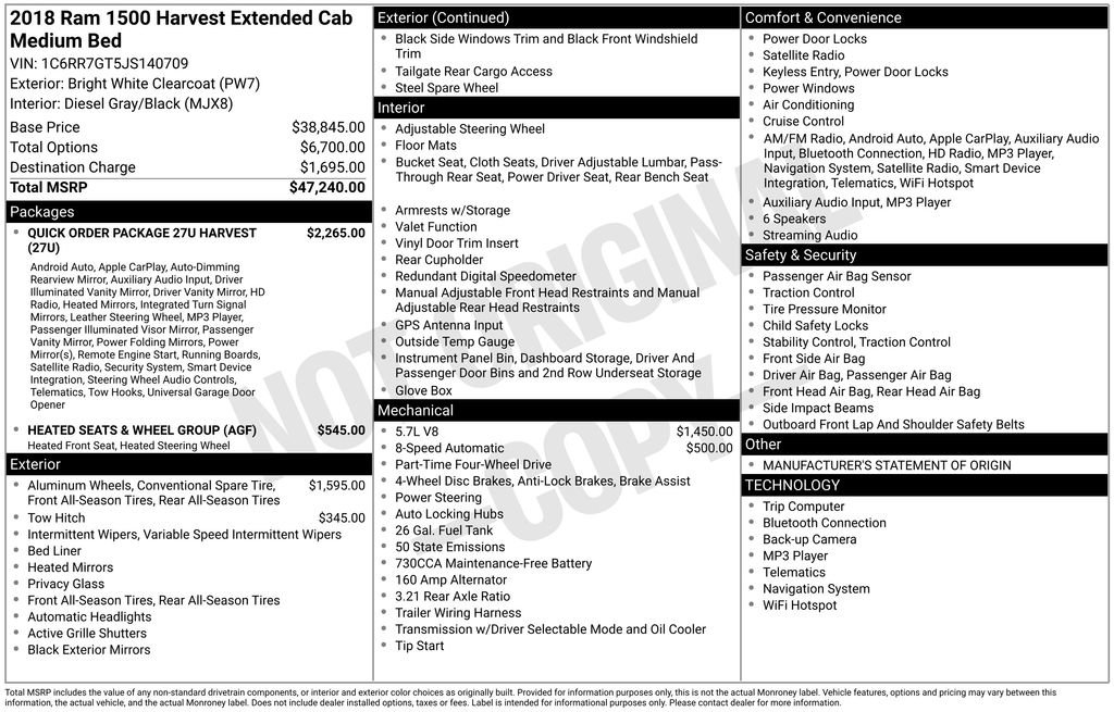 Used 2018 RAM 1500 SLT image 36