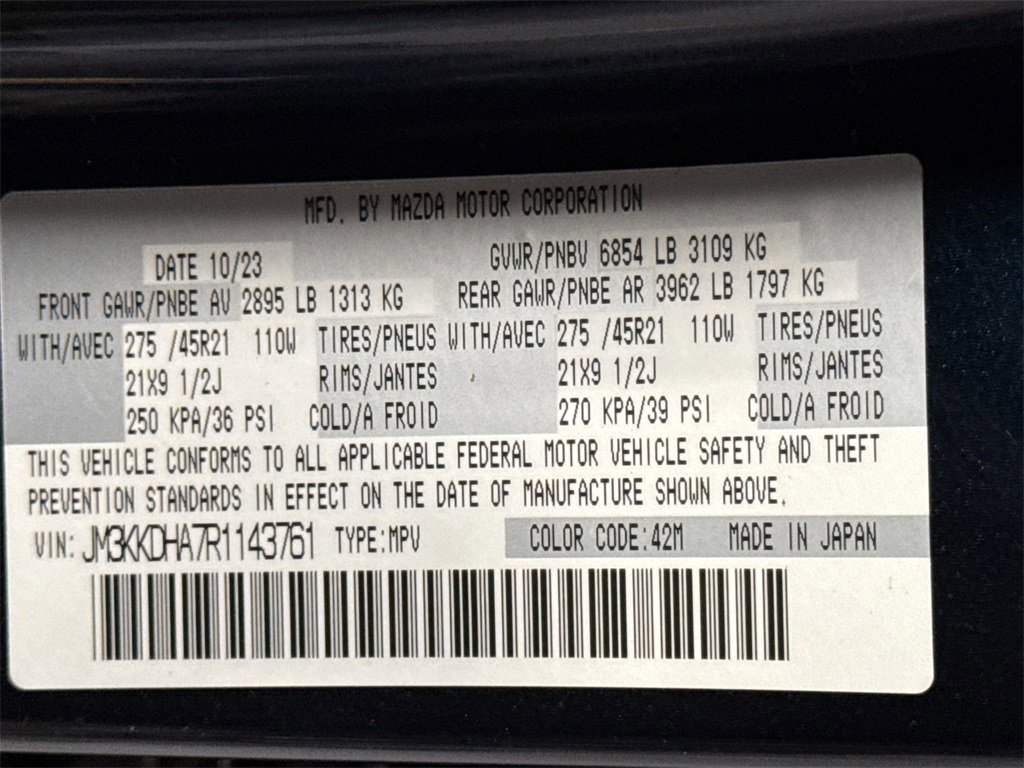 Certified 2024 MAZDA CX-90 Plug-In Hybrid w/ Premium Pkg image 29