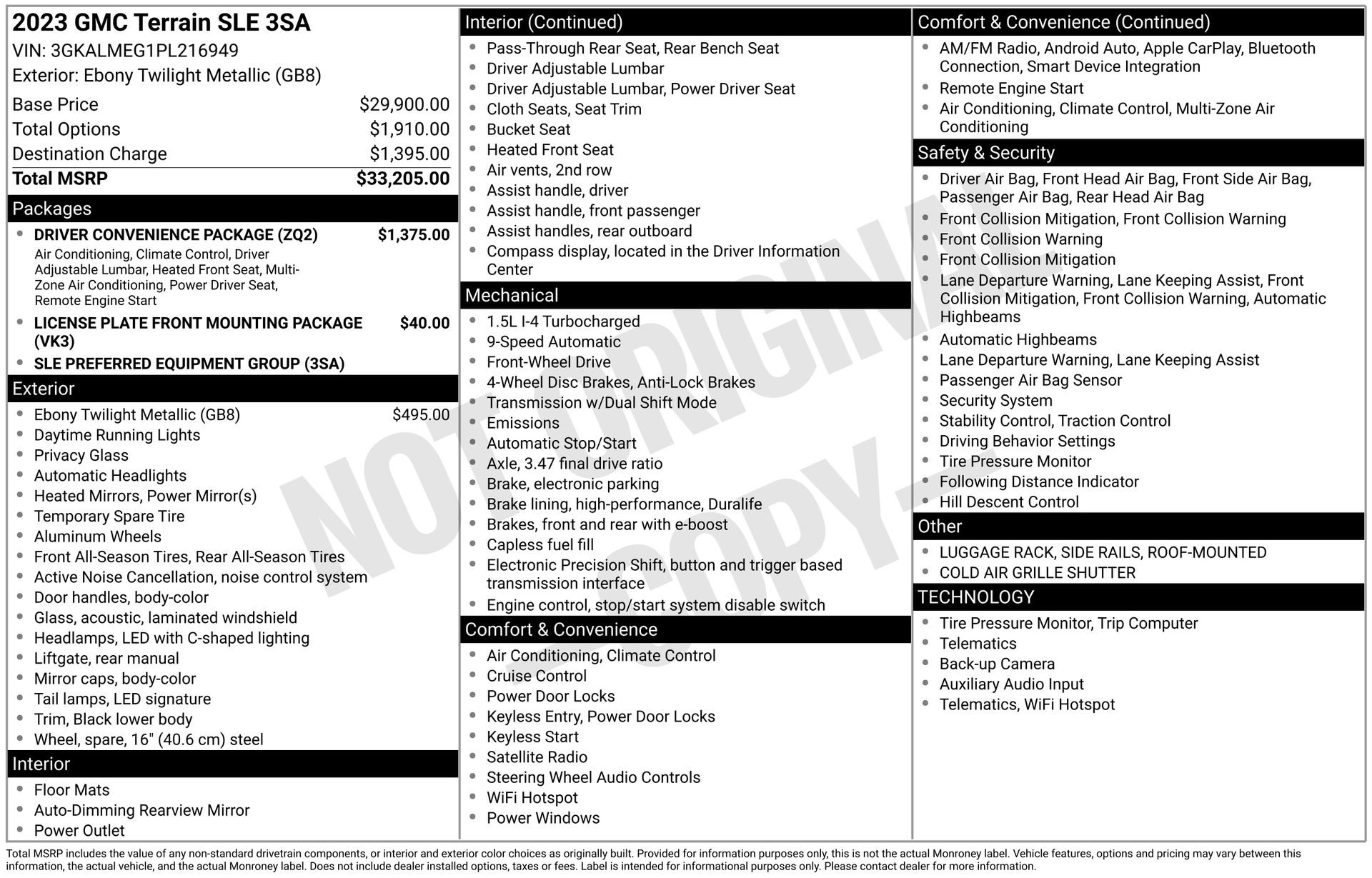 Used 2023 GMC Terrain SLE w/ Driver Convenience Package FWD image 4