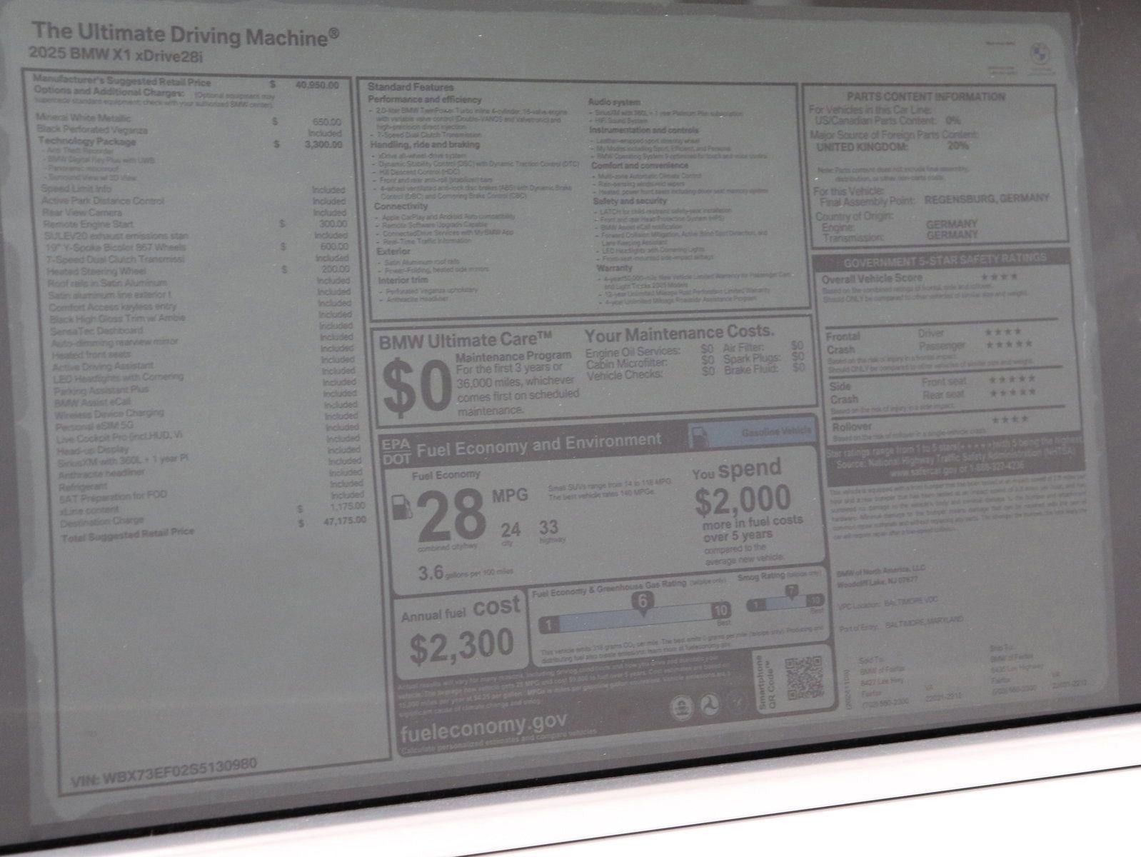 Used 2025 BMW X1 xDrive28i w/ Technology Package image 14