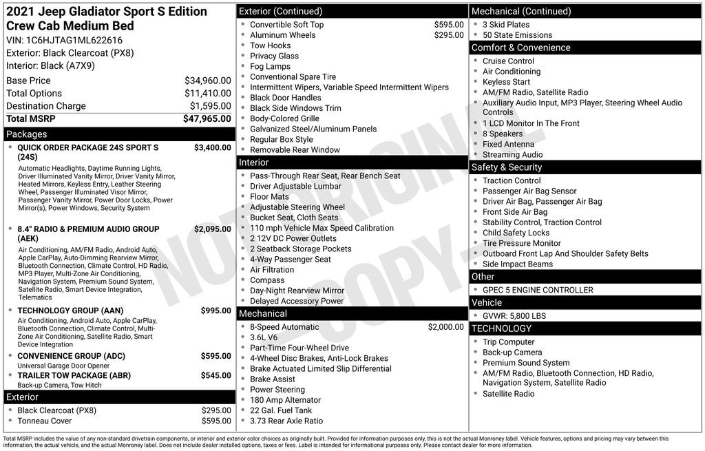 Used 2021 Jeep Gladiator Sport image 2