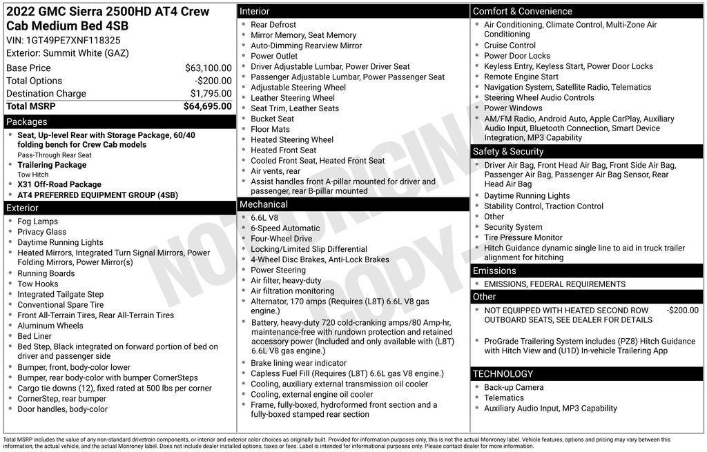 Used 2022 GMC Sierra 2500 AT4 image 2