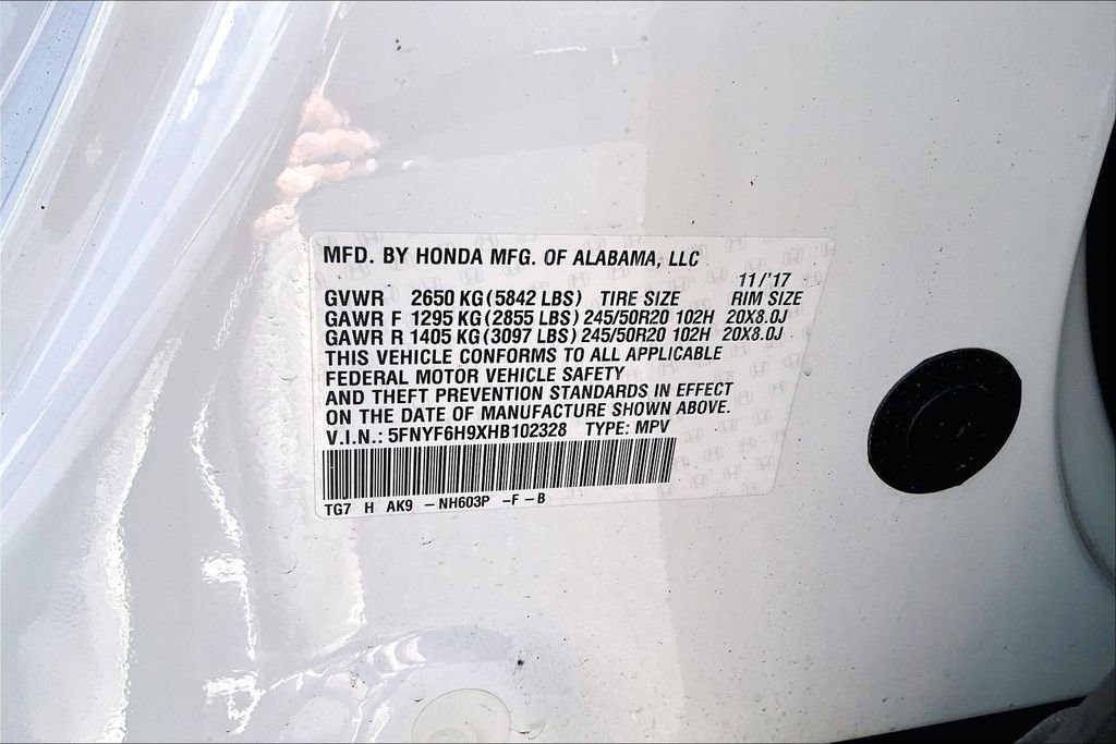 Certified 2017 Honda Pilot Touring image 14