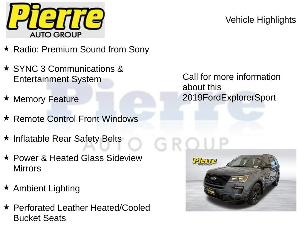 Used 2019 Ford Explorer Sport w/ Equipment Group 401A AWD/4WD image 15