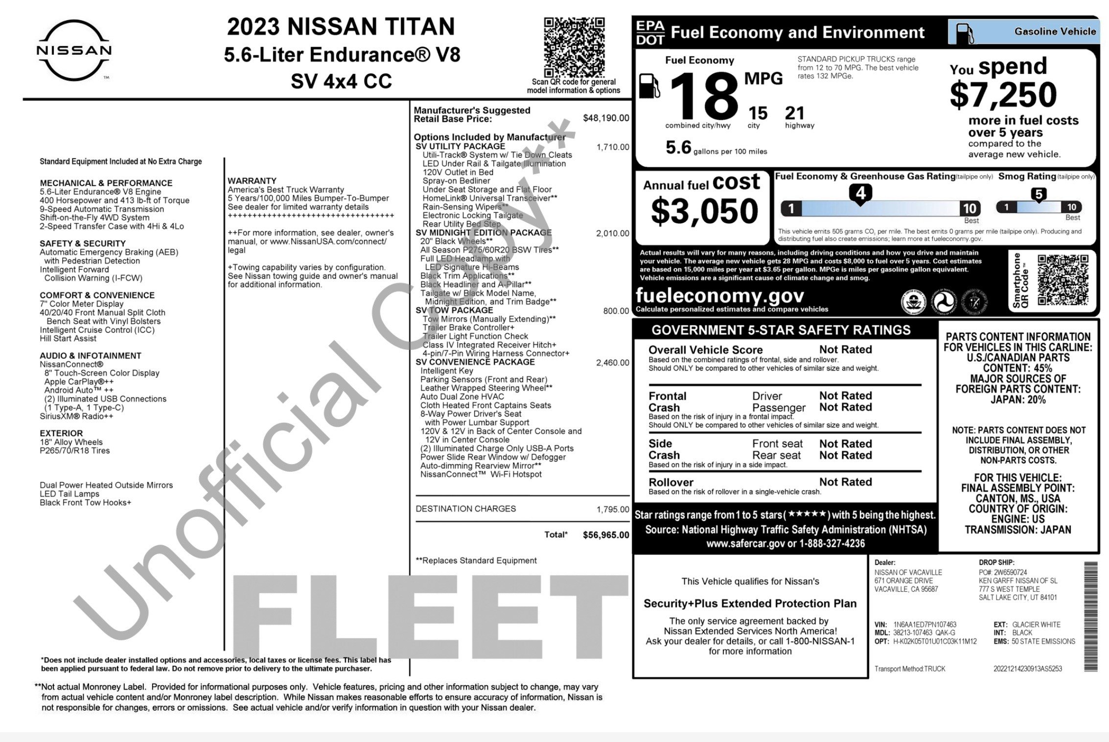 Used 2023 Nissan Titan SV w/ SV Convenience Package