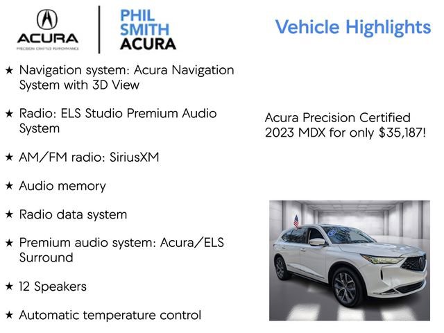 Certified 2023 Acura MDX FWD w/ Technology Package image 5