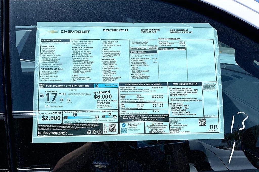 New 2026 Chevrolet Tahoe LS w/ Max Trailering Package AWD/4WD image 13