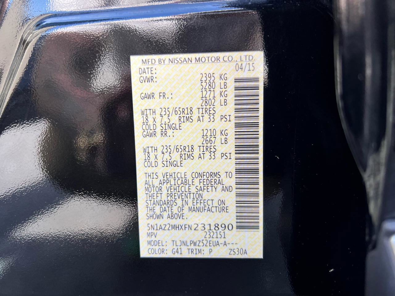 Used 2015 Nissan Murano S w/ Navigation Package AWD/4WD image 31