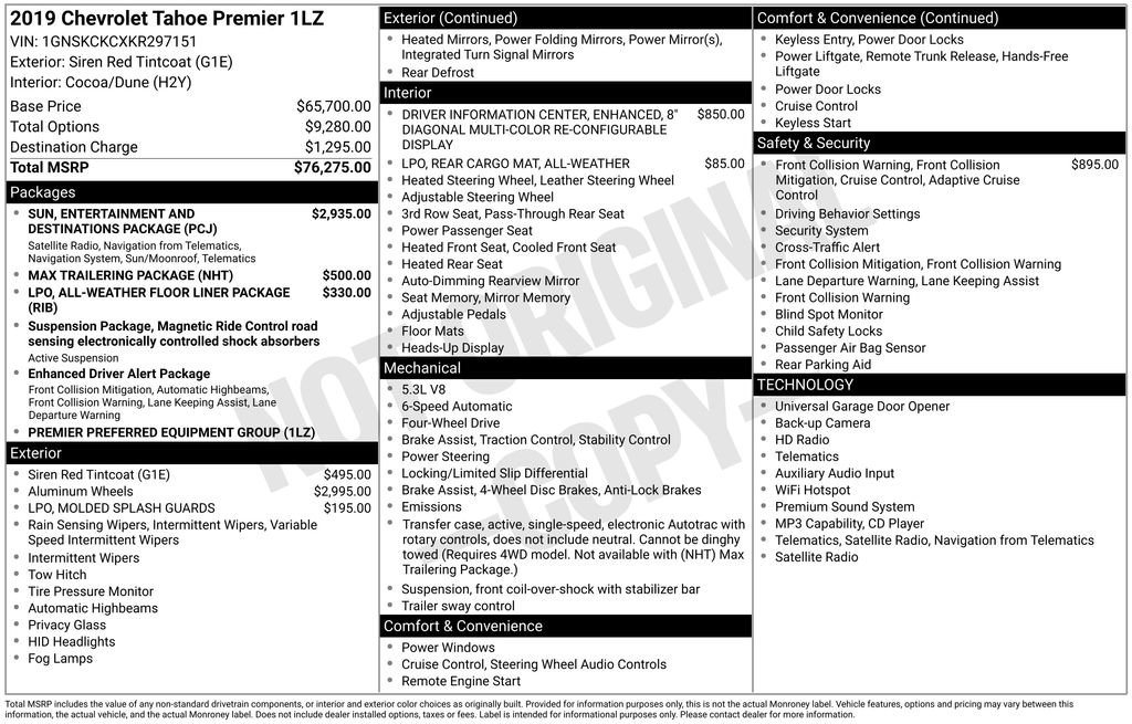 Used 2019 Chevrolet Tahoe Premier AWD/4WD image 13