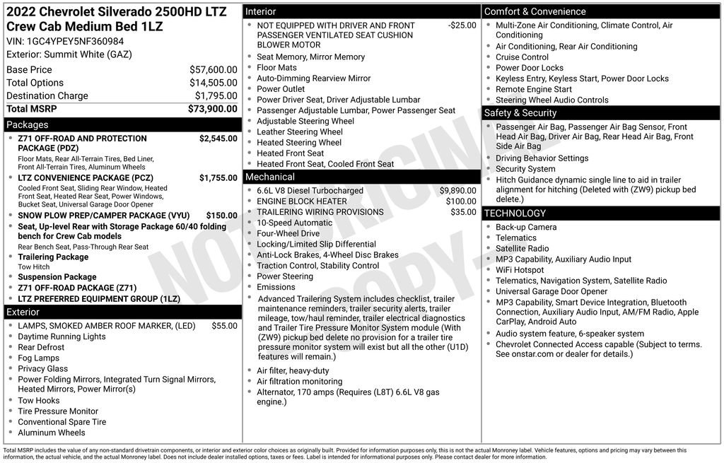 Used 2022 Chevrolet Silverado 2500 LTZ AWD/4WD image 68
