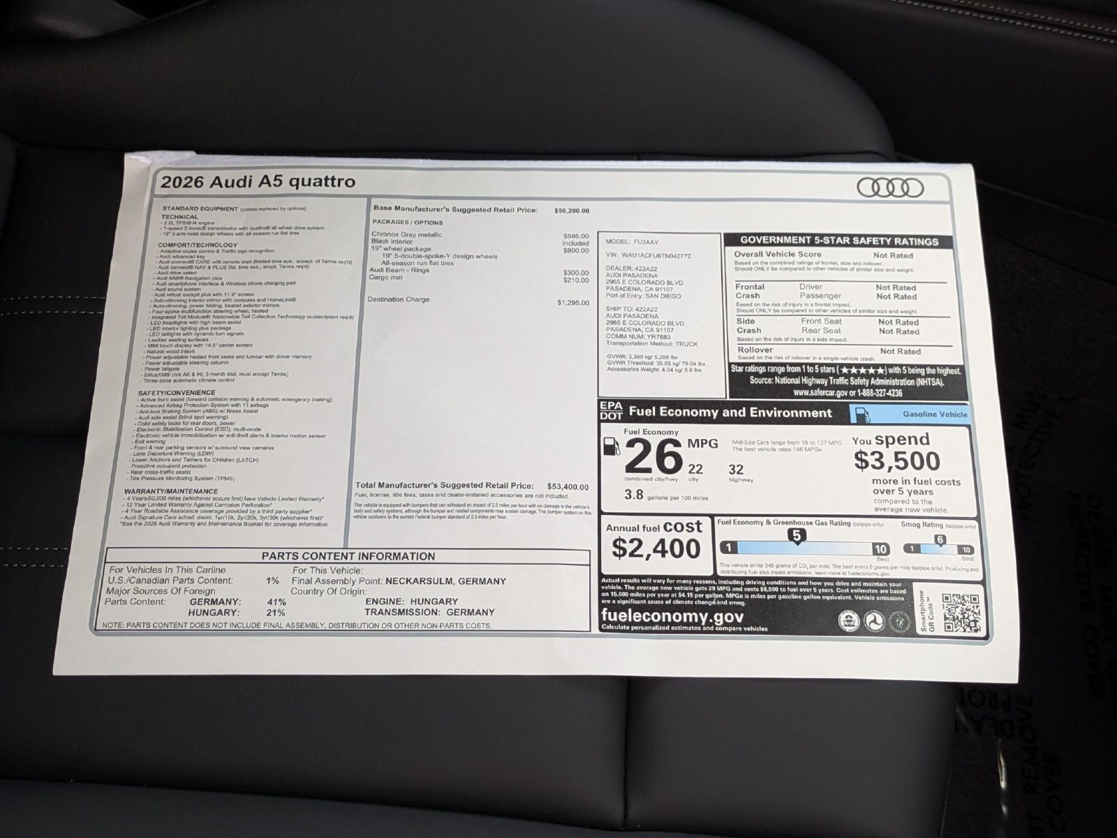 New 2026 Audi A5 Premium AWD/4WD image 18