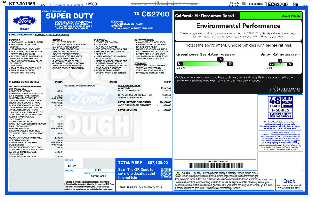 New 2026 Ford F350 Lariat w/ Black Appearance Package AWD/4WD image 8