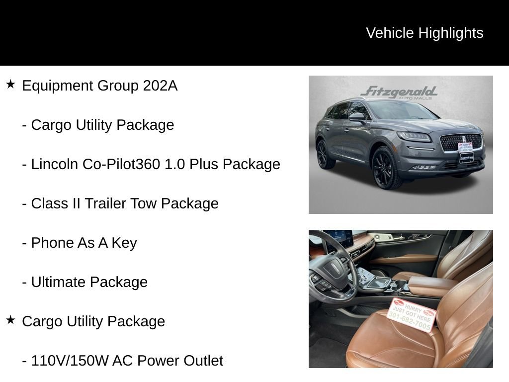 Used 2022 Lincoln Nautilus Reserve w/ Equipment Group 202A image 9